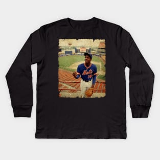 Dwight Gooden in New York Mets Kids Long Sleeve T-Shirt